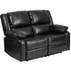 preview thumbnail 4 of 21, Contemporary Upholstered Recliner Loveseat with Headrests and Armrests - 56"W x 35" - 64"D x 38"H