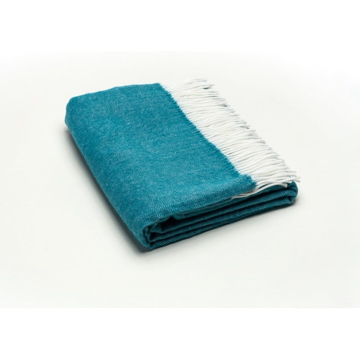 Dark Teal Soft Acrylic Herringbone Throw Blanket