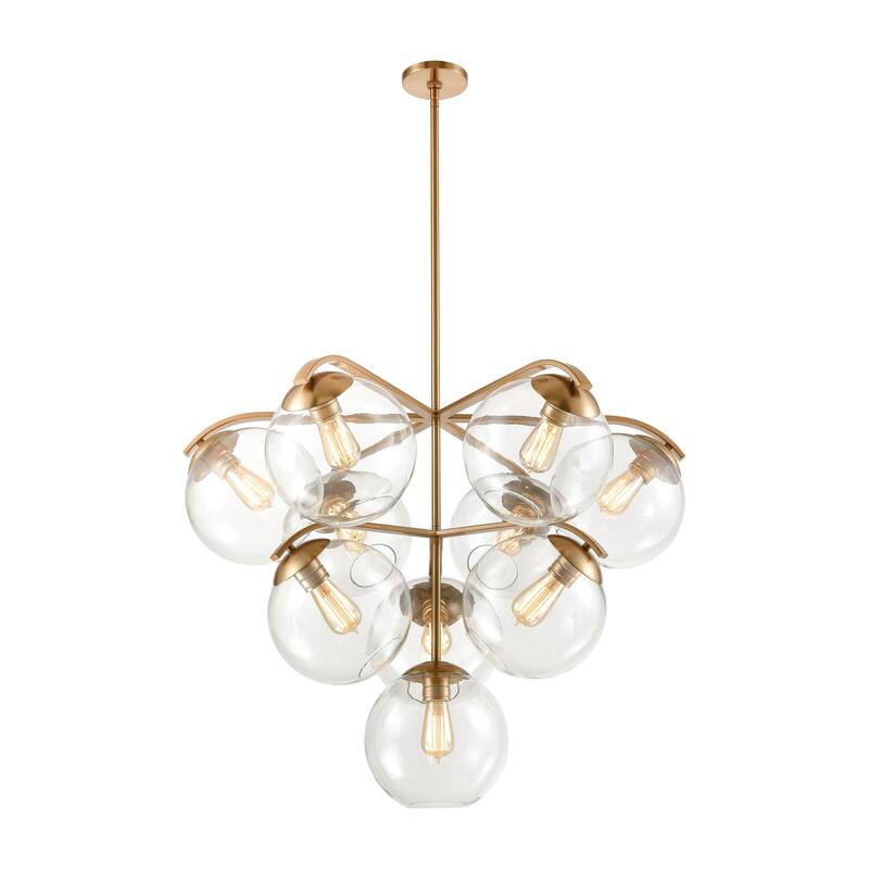 Elk Home Collective Satin Brass With Clear Glass 10 Light Chandelier