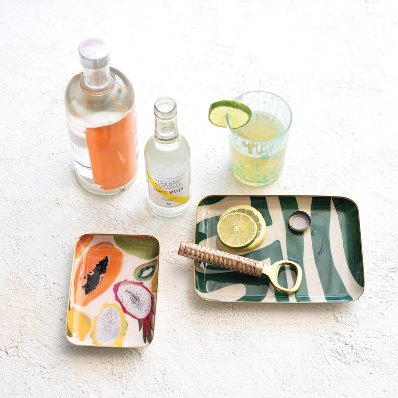 Abstract Enameled Metal Trays