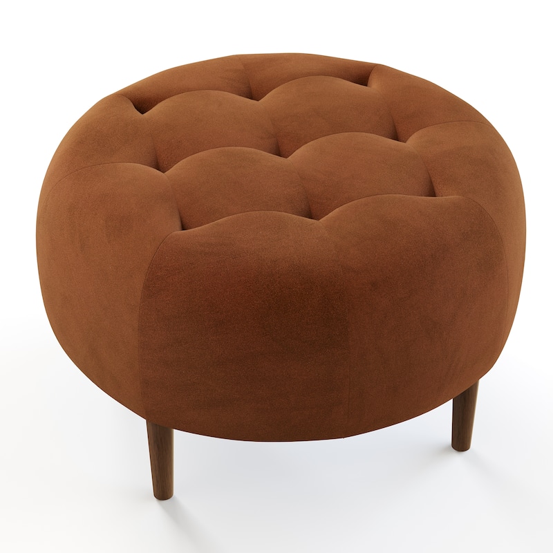 Bloomfield Round Performance Velvet Ottoman
