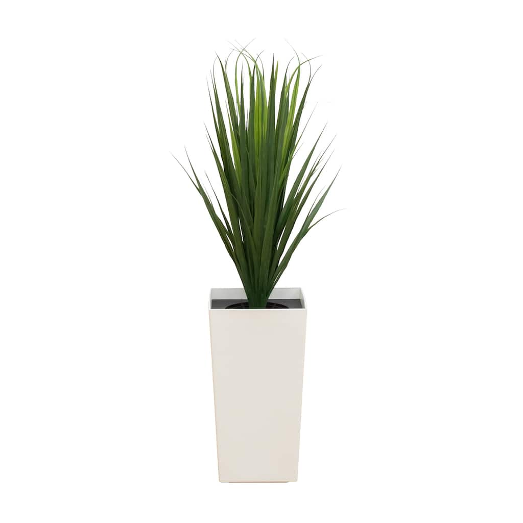 3-ft UV Resistant Grass Plant in White Tower Planter (Indoor/Outdoor)