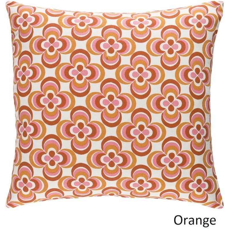 Decorative 18-inch Chung Feather Down or Polyeste Filled Throw Pillow - Down - Orange