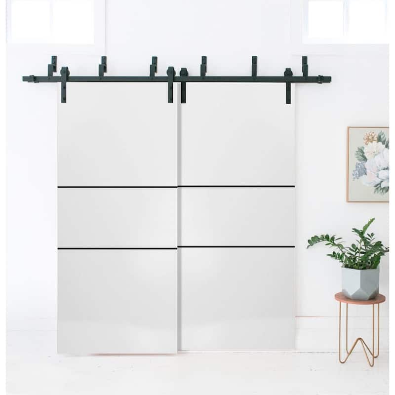 Sturdy Barn Door 36 x 80 Planum 0014 White Silk with 6.6FT