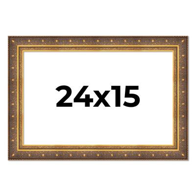24x15 Frame Vintage Gold Solid Wood Picture Frame | 2.5 Inch Moulding