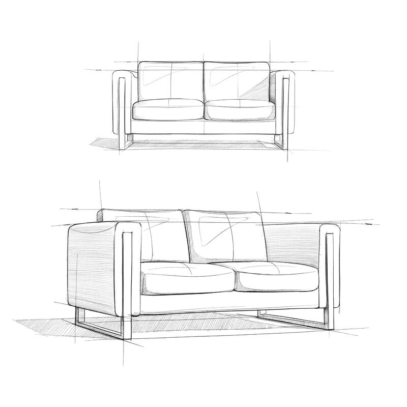 WYNDENHALL Hillcrest Modern, Contemporary 62 inch Wide Sofa in Genuine Leather