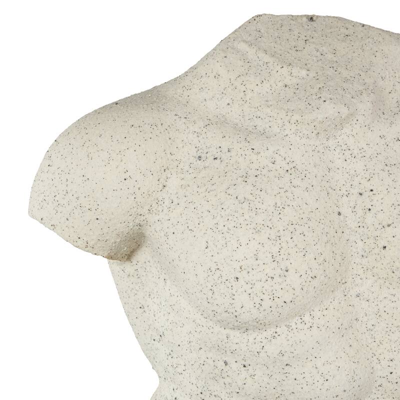 Polystone People Textured Sculpture with Black Speckles - White - Roche River Decor