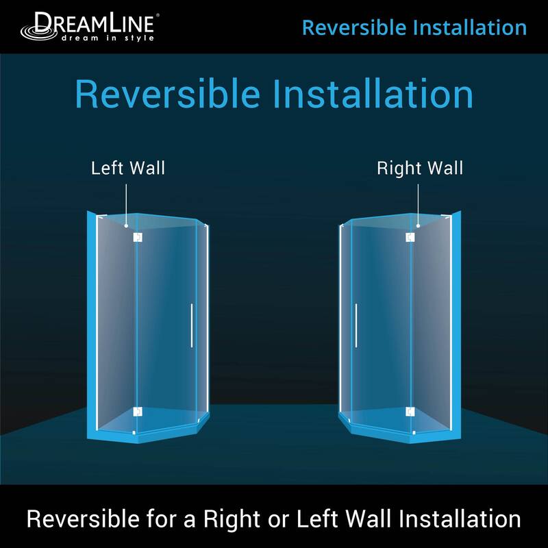 DreamLine Prism Plus 36 in. x 36 in. x 72 in. Frameless Hinged Shower Enclosure - 36" x 36"
