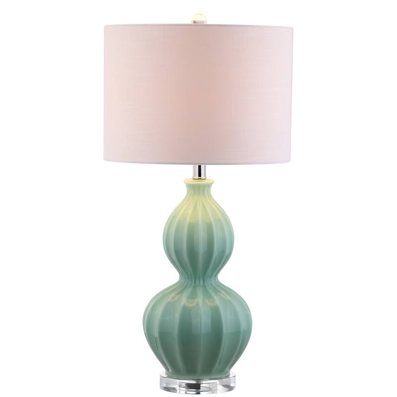 Wynne 28" Glass LED Table Lamp, Seafoam Green by JONATHAN Y