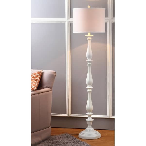 slide 2 of 9, SAFAVIEH Lighting 62-inch Bessie Candlestick White Floor Lamp - 15"x15"x62"