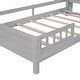 preview thumbnail 10 of 10, Twin Size Wood Platform Bed with LED Lighting, Storage Headboard, and Guardrails, Features Sturdy Construction