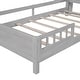 preview thumbnail 10 of 10, Wood Twin Size Platform Bed w/LED Light, Storage Headboard,Guardrail