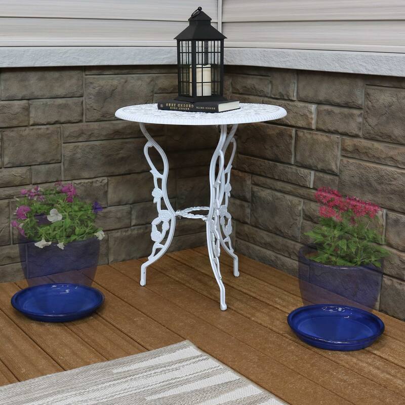 Sunnydaze Set of 2 Glazed Ceramic Planter Saucers - 9"