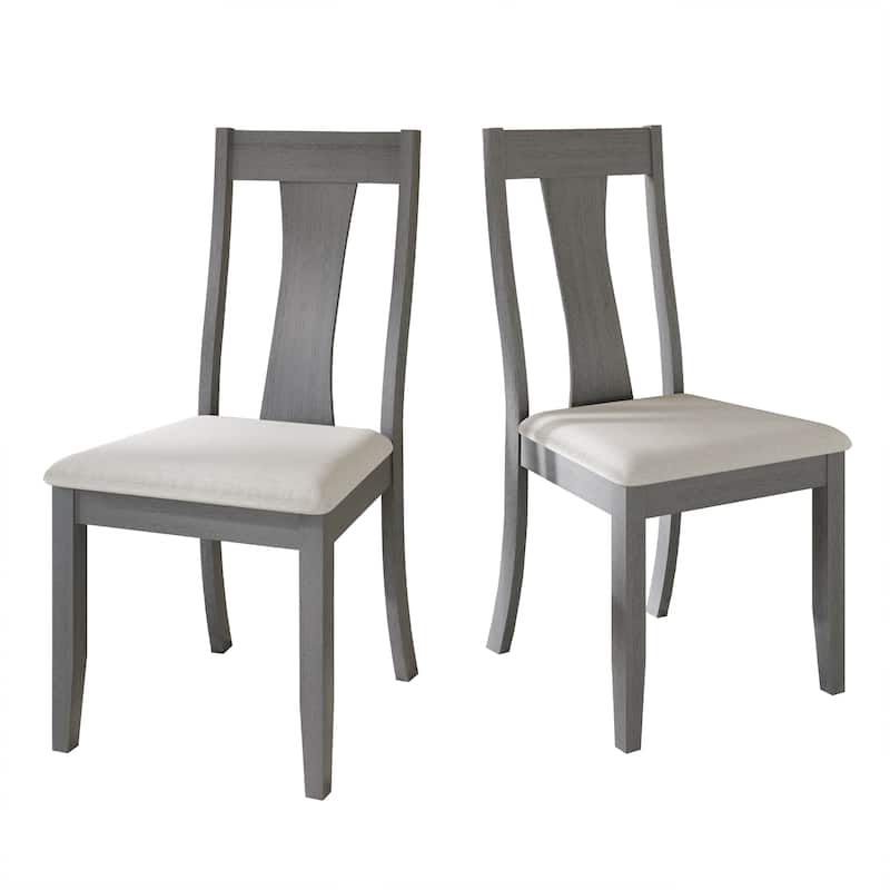 CraftPorch Vintage Style Wooden Dining Chairs (Set of 2) - N/A - Grey