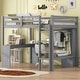 preview thumbnail 8 of 22, Solid Wood Loft Bed with L-Shaped Desk