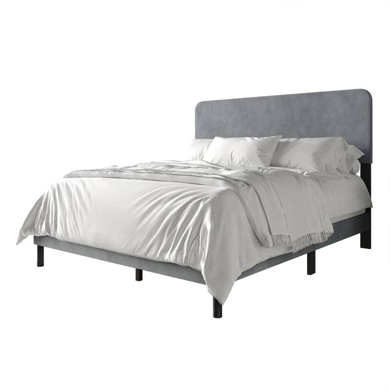 CraftPorch Minimalist Velvet Upholstered Bed