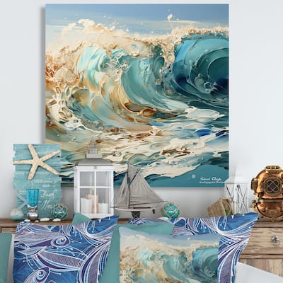 Designart "Ocean Charm Liquid Wave Art II" Ocean Wall Art