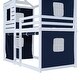 preview thumbnail 16 of 36, Impression & Beautiful Playhouse Twin Size Bunk Bed with Tent, Sturdy Construction & Unique Design, Spacious Space, Blue+White