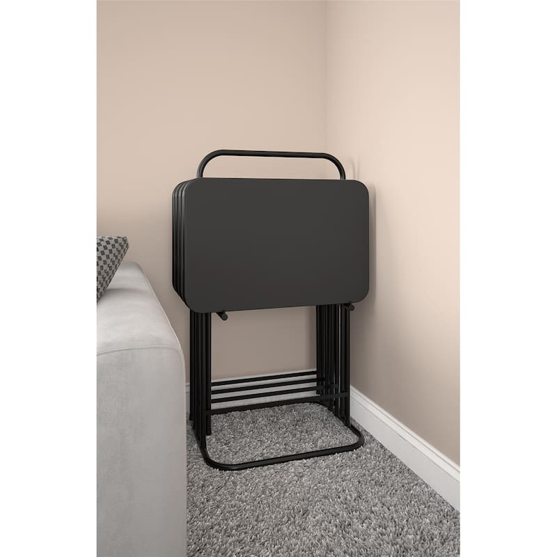 COSCO 5-Piece Folding Vinyl Top TV Tray Set
