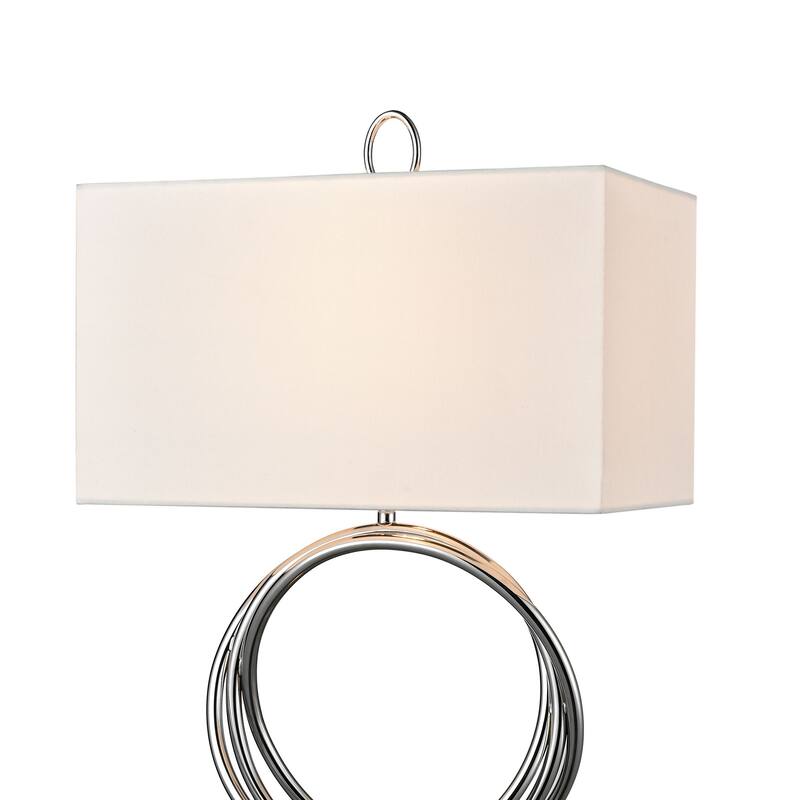 Elk Home Eero Chrome With White Linen Shade 1 Light Table Lamp