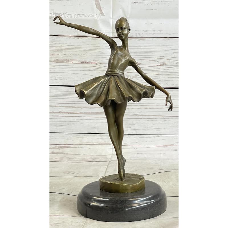 Art Deco Hot Cast Bronze Graceful Ballerina Ballet Statue Sculpture Gift Decor