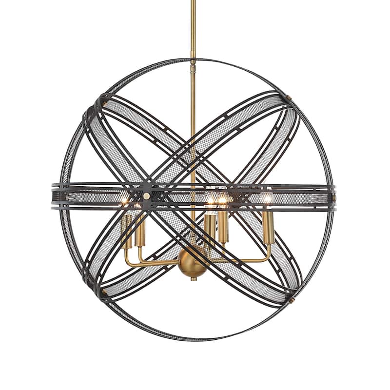 5-Light Inter-Wrapped Sphere Hanging Pendant Ceiling Light Fixture - 27.75"