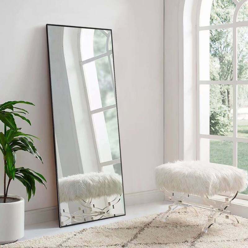 Modern Aluminum Alloy Thin Framed Full Length Floor Mirror