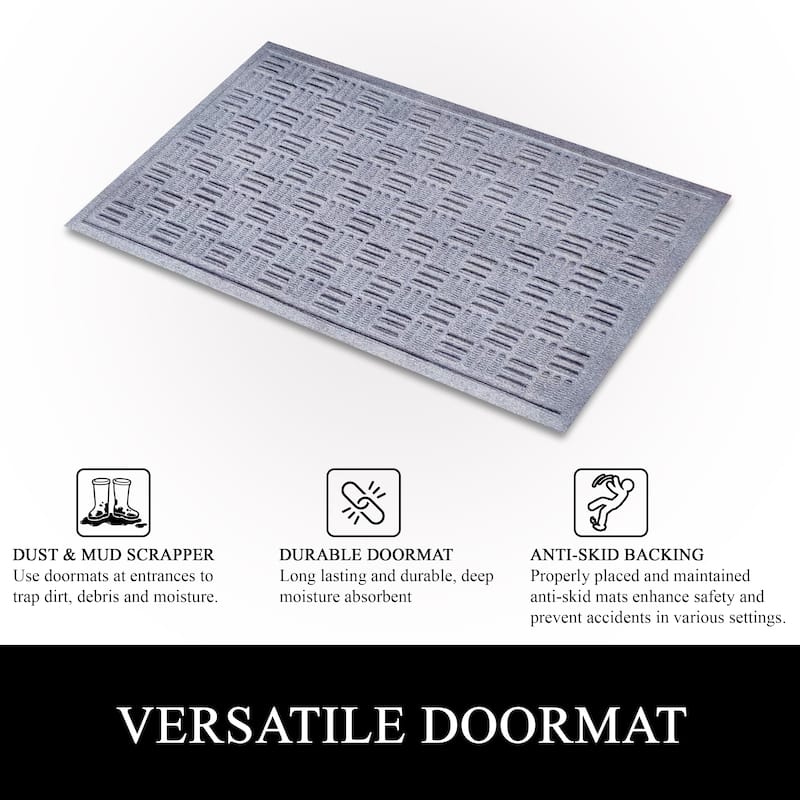 A1HC New All Weather Superior Dirt and Moisture Absorbing Polypropylene Door Mat with Non-Slip Backing for Inside Outside Use