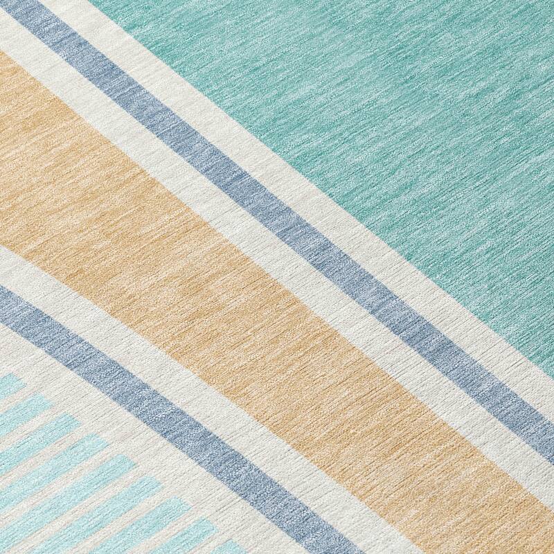 Machine Washable Indoor/ Outdoor Contemporary Keely Chantille Rug