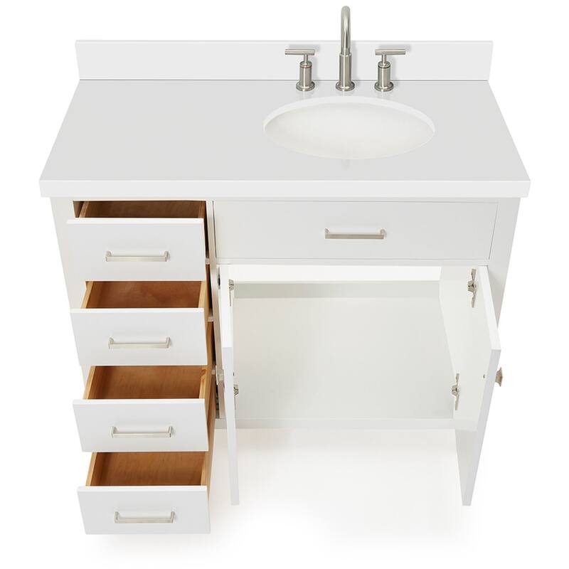 Ariel H043SRWQOVO Bristol 42" Thick Quartz Vanity Top