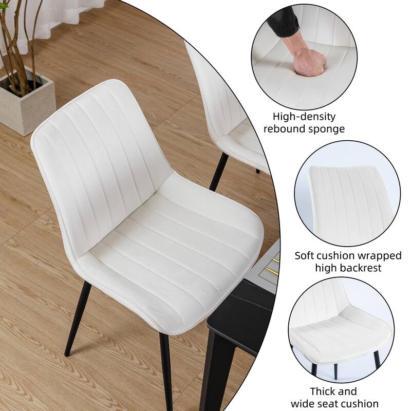 XINMICS Mid-century Modern Dining Chairs, Velvet Upholstered Metal Side Chair, Set of 2/4/6