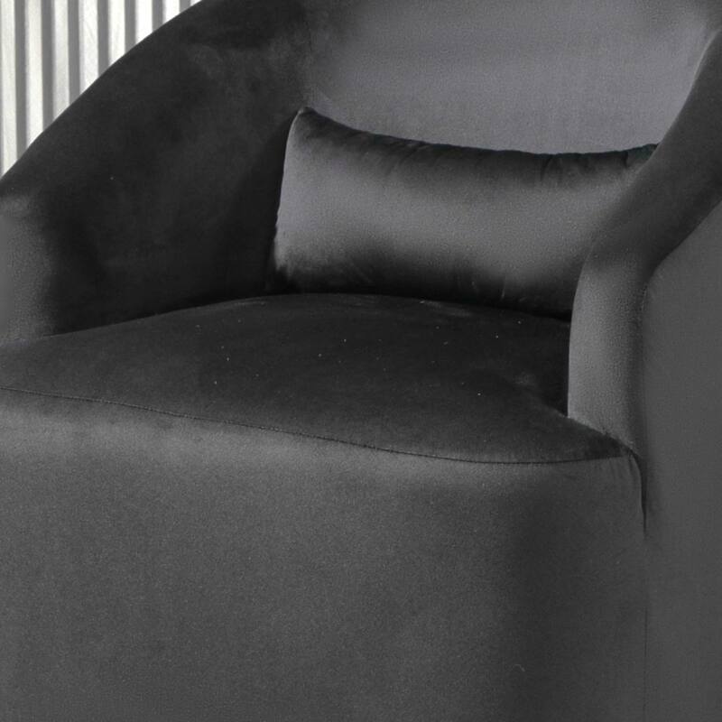 Accent Chair with Barrel-shaped Design and 360 Degree Swivel Feature