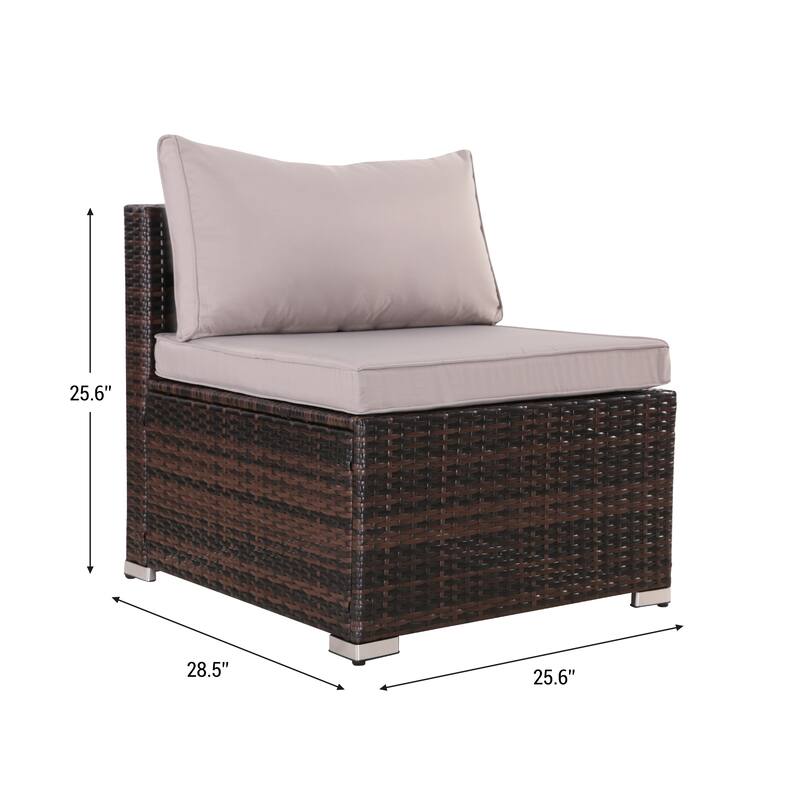 7-Piece Wicker Patio Conversation Set with Cushions