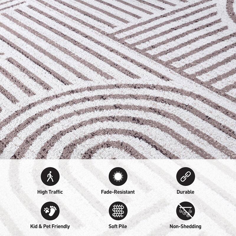 Bohemian Stripe Arch Design Area Rug