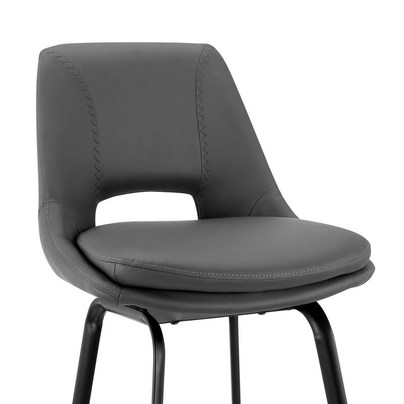 Carise Metal and Faux Leather Bar or Counter Swivel Stool