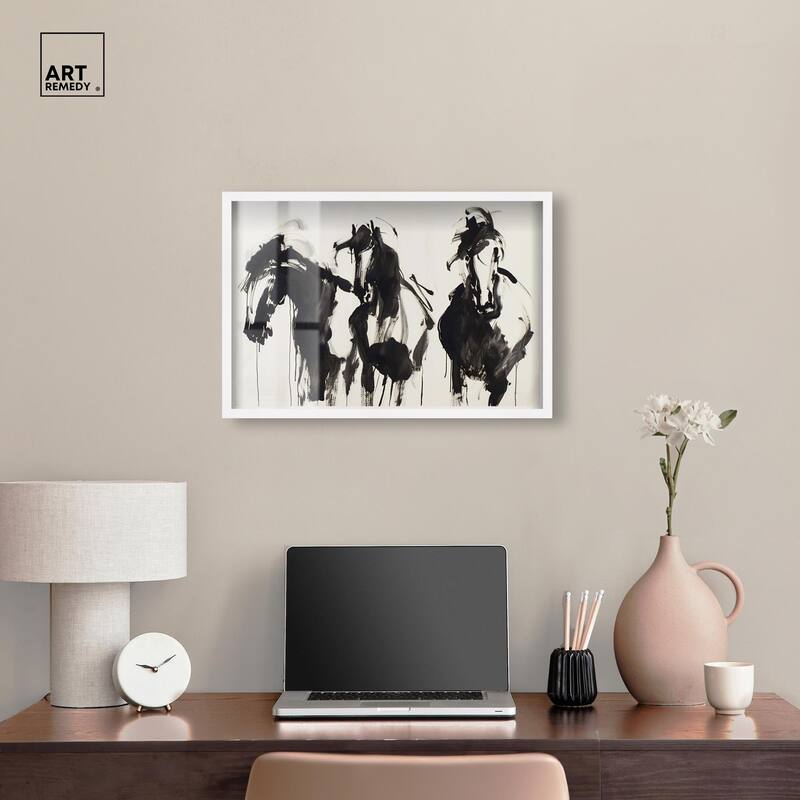 Horses in Ink Shadowbox by Art Remedy