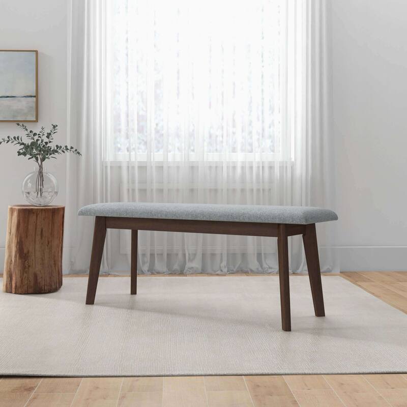 GDFStudio - Carlos Modern Fabric Upholstered Solid Wood Bench - 47.24"W