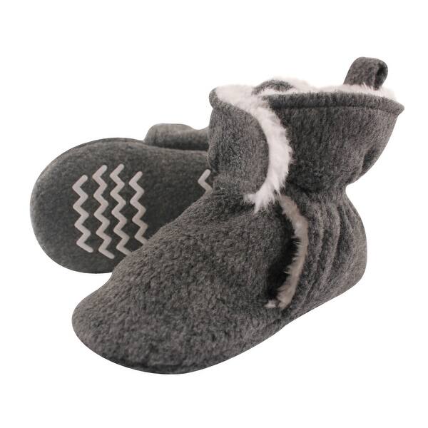 slide 1 of 1, Hudson Baby Baby and Toddler Cozy Fleece and Faux Shearling Booties, Heather Charcoal Heather Charcoal - 2