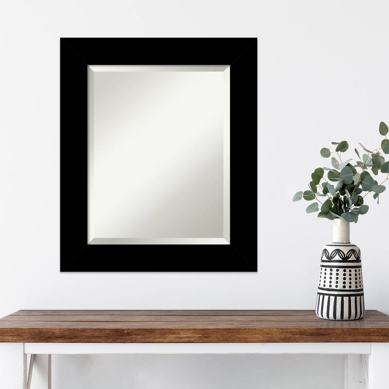Basic Beveled Wood Framed Wall Mirror