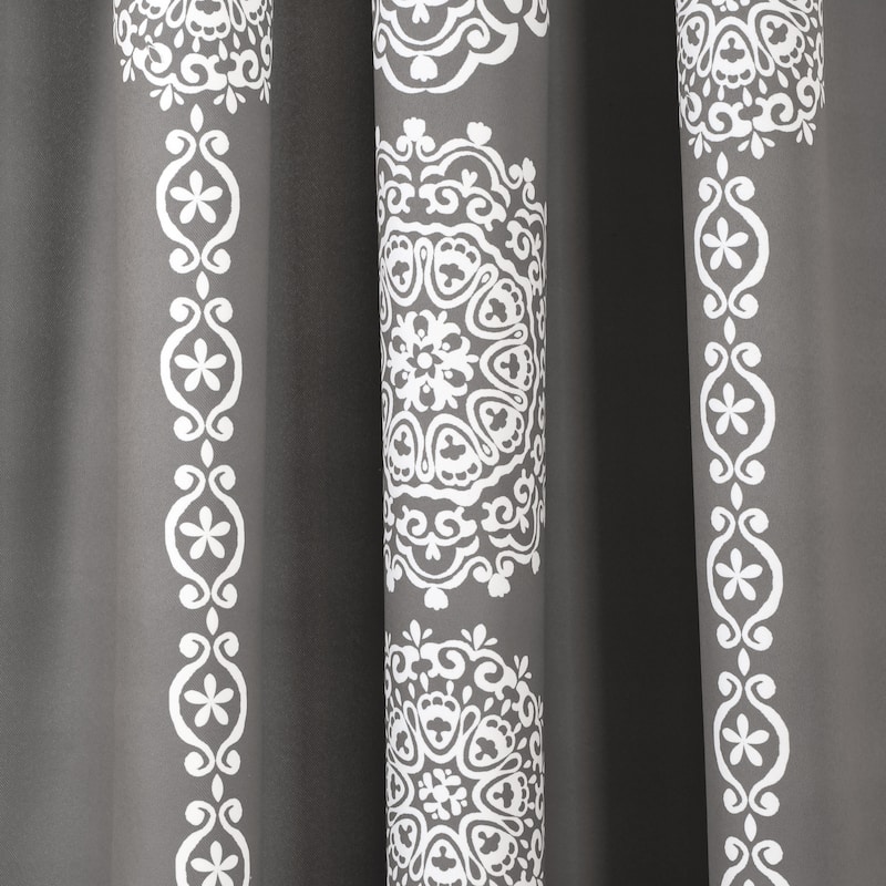Lush Decor Stripe Medallion Room Darkening Curtain Panel Pair