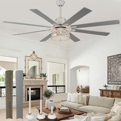 Cusp Barn 72in. Industrial Ceiling Fan with Remote, Dual Finish Blades, Modern Silent DC Motor 6 Speeds Reversible Ceiling Fan