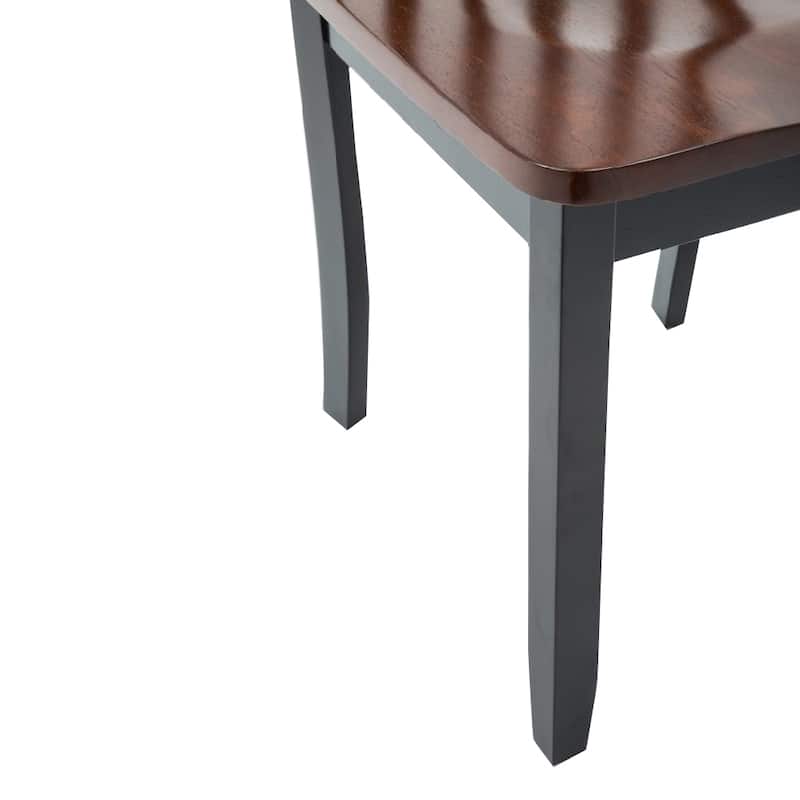 Wooden Seat Dining Chair with Slatted Backrest, Set of 2 - 20 H x 37.5 W x 17 L Inches