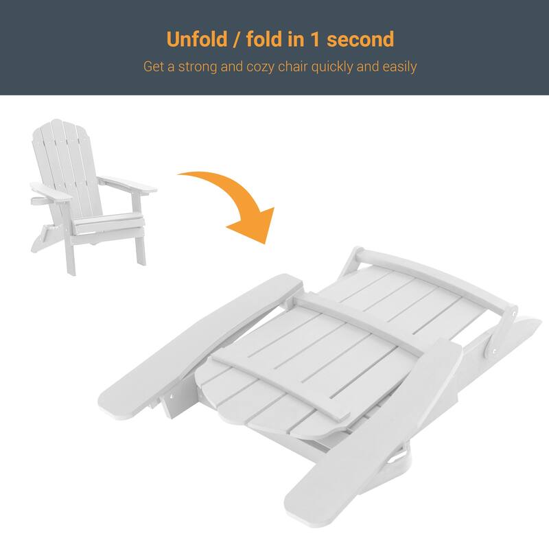 LIVOOSUN Outdoor Folding Adirondack Chair w/Cup Holder,Fire Pit Chairs