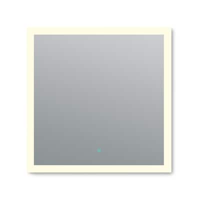 39 in. W x 30 in. H Frameless Rectangular LED Bathroom Mirror-Silver