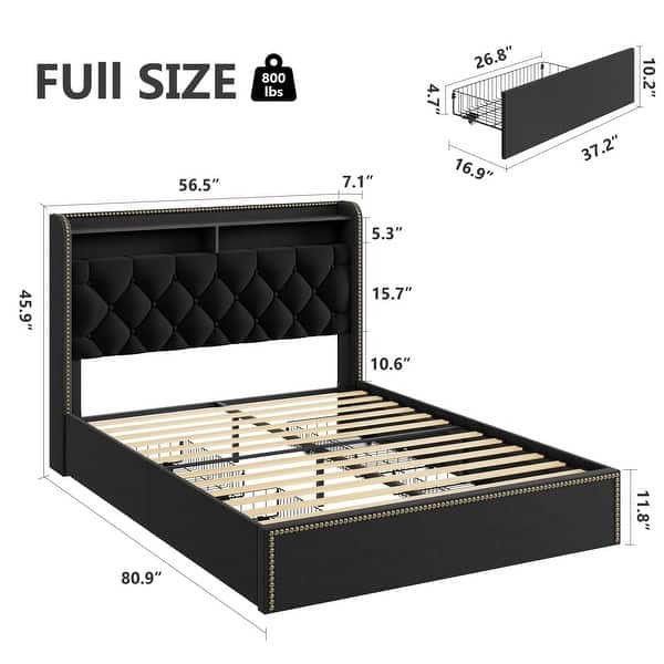 Velvet Bed Frame with 4 Storage Drawers - Bed Bath & Beyond - 43066585