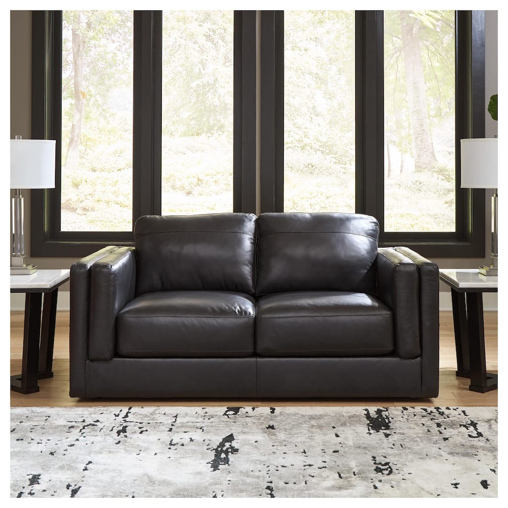 Signature Design by Ashley Amiata Onyx Loveseat - 70"W x 41"D x 35"H