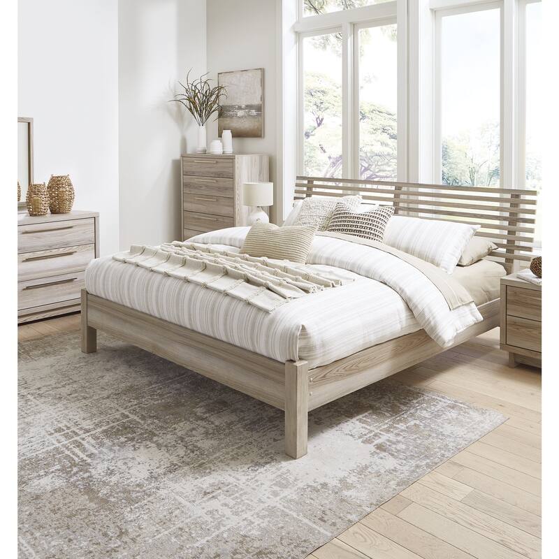 Signature Design by Ashley Hasbrick Tan King Slat Headboard