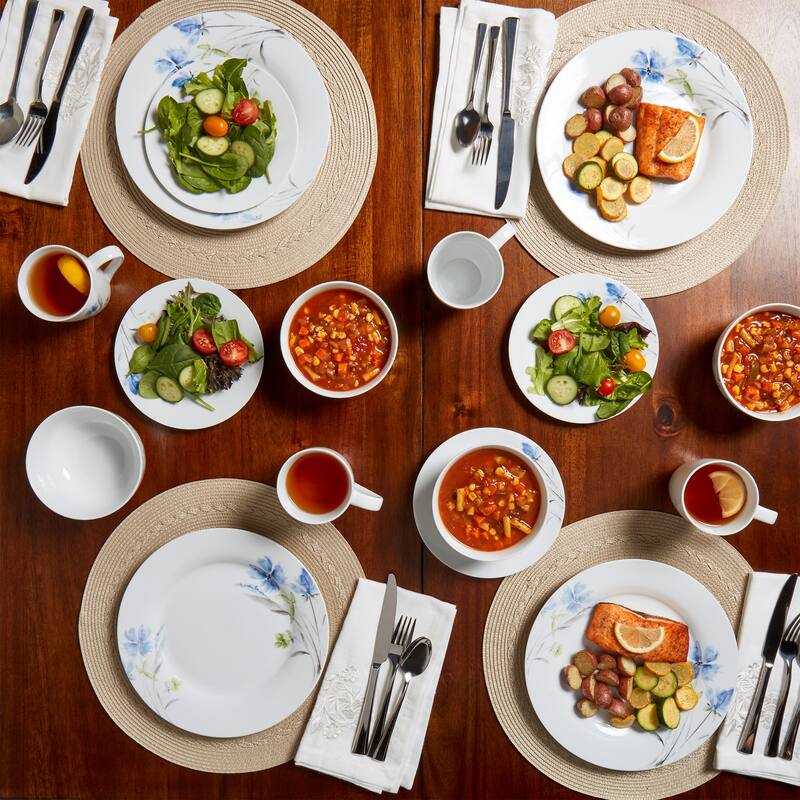 STP Goods 16 Pc Cornflowers Ceramic Dinnerware Set