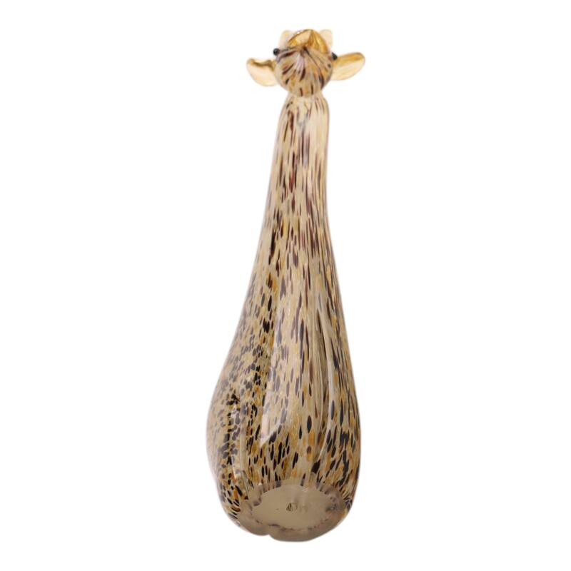 Handcrafted Glass Giraffe Sculpture with Sleek Modern Design