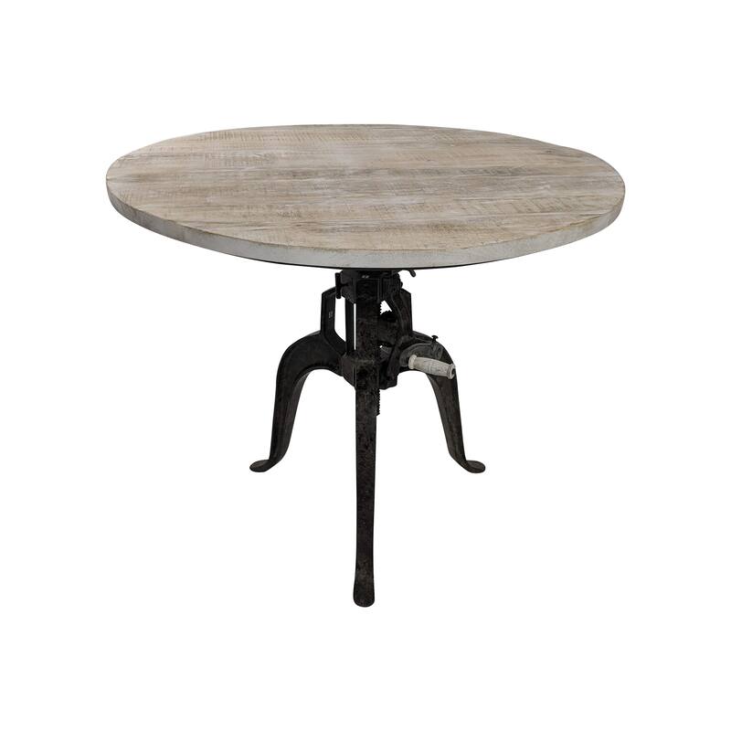 Carolina Living Bentley Adjustable Crank Table - Natural Driftwood, Aged Iron